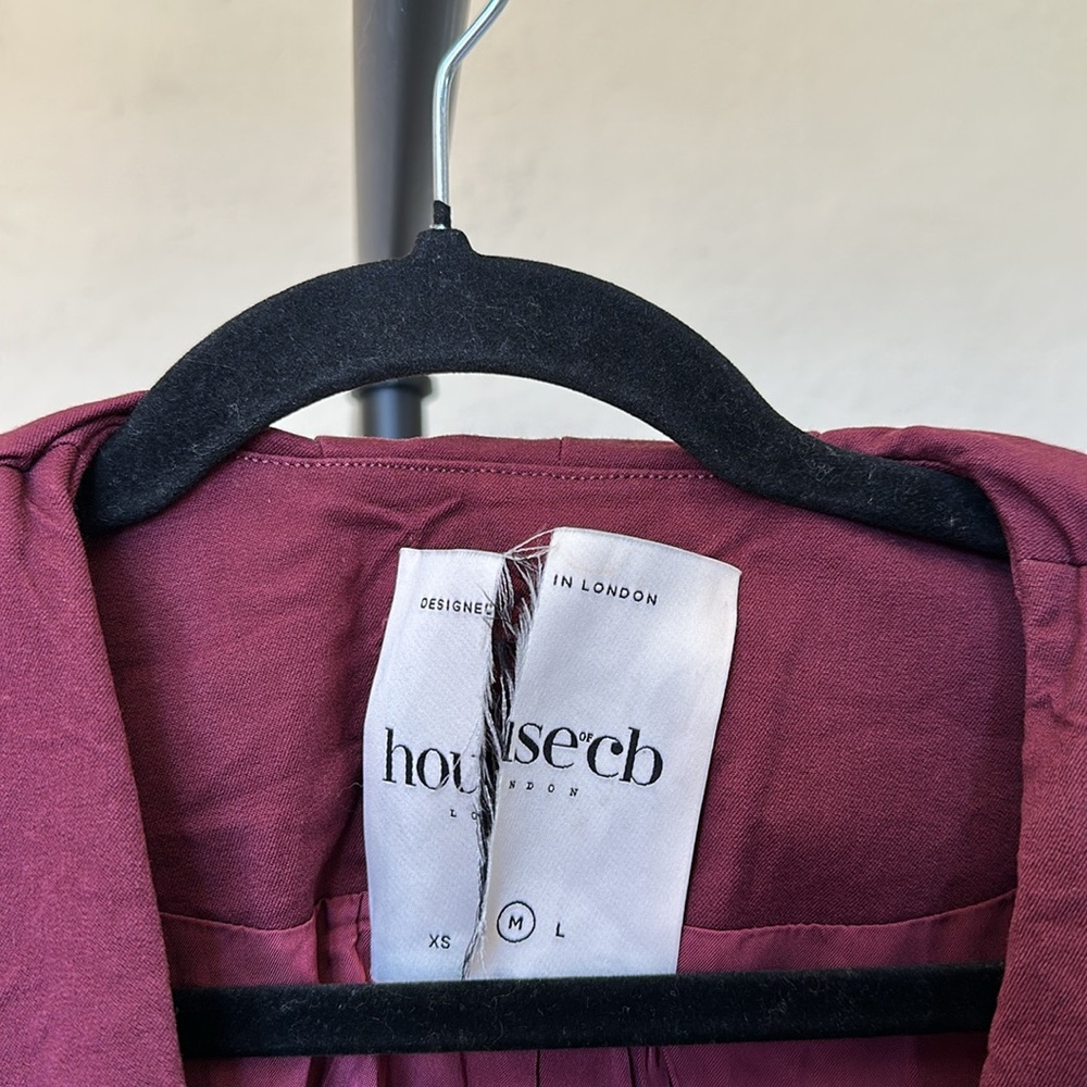 House of‎ CB 'Theodora' Wine Deep V Blazer NWOT size M - Picture 6 of 12